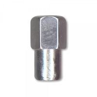 Single Chrome Flat Standard Mag Nut (Open Ended) - 12mm x 1.5 Thread, 21mm Hex