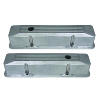 Valve Covers Tall Small Block Chev V8 Polished Ball Milled Alum Recessed Style