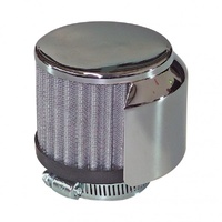 Valve Cover Breather Clamp On 1-1/2"(38mm) Id Chrome Top+Shield White Element