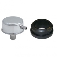 Valve Cover Breather Cap Push In 3/4"(19mm) Neck Inbuilt Pcv Chrome + Grommet