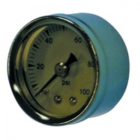 Fuel pressure gauge 0-100 lbs, 1-1/2 inch diameter, high-polished chrome bezel