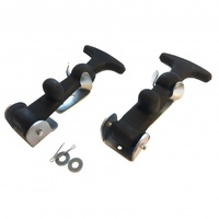Rubber Bonnet Hook Kit Door Fastener Catch Pull Strap with brackets-Pair