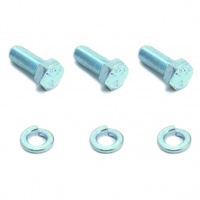 Chevrolet Pulley Crankshaft Hex Hed Grade 5 Bolts 3/8" x 1" + Washers Set 3