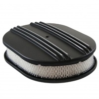 Oval Black Dual Centre Finned Air Cleaner 12" x 2" Holley Edelbrock Quadrajet