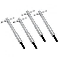 Valve Cover Hold Down Tall T-Bar Chrome 5"(125mm) Long x 1/4" Thread Set 4