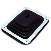 Rubber Gear Shifter Boot + Chrome Rectangular Mount Plate 4" x 5"