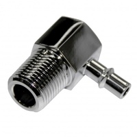 Chrome Aluminium Fitting 90 Degree 1/4" Barb Male x 3/8" Npt Thread