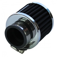 Valve Cover Breather Clamp On 1-1/2"(38mm) Id Chrome Top Black Element