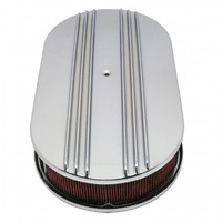 Oval Dual Centre Finned Air Cleaner 15" x 2" Holley Edelbrock Quadrajet Carter