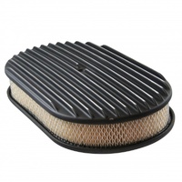 Oval Black Full Finned Air Cleaner 15" x 2" Holley Edelbrock Quadrajet Carter