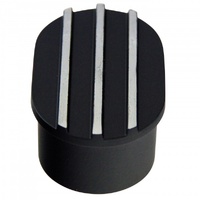 Valve Cover Breather Cap Push In 1"(25mm) Neck Alloy Black Oval Finned with Pcv