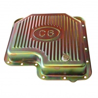 Transmission Pan Ford C6 OEM 2-3/8" Depth Zinc Steel Finned with Drain Plug