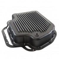 Transmission Pan GM Turbo 400 Black Alloy Depth 2-1/4" Extra Deep Fins +Hardware