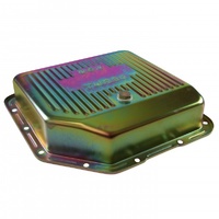 Transmission Pan GM Turbo 350 3-1/2" Deep Zinc Steel Finned with Drain Plug