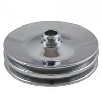Pulley GM Power Steering Dual Groove Chrome Steel 3/4" Shaft 5-3/4" Diam