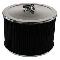 Chrome Air Cleaner 9" Wide x 6" Tall Suit 2-5/16" Stromberg Carb Black Element