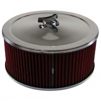 Chrome Air Cleaner 9" Wide x 4" Tall Suit 2-5/8" WW Stromberg Carb Red Element