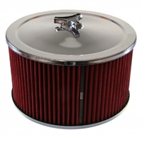 Chrome Air Cleaner 9" Wide x 5" Tall Suit 2-5/8" WW Stromberg Carb Red Element
