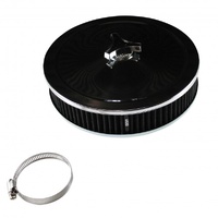 Chrome Air Cleaner 9" Wide x 2" Tall Weber 32/36 Dgv Dgav Carb Black Element