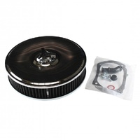 Chrome Air Cleaner 9" Wide x 2" Tall Weber Adm Falcon XE/XF Carb Black Element