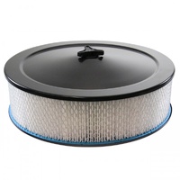Black Air Filter Cleaner 14" x 4" Holley Rochester Recessed Base Paper Element