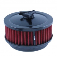 Black Air Cleaner 6-3/8" Wide x 2-1/2" Tall 5-1/8" Holley Edelbrock Red Element