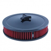Black Air Cleaner 9" Wide x 2" Tall Holley Edelbrock Carburettor Red Element