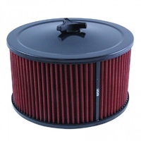 Black Air Cleaner 9" Wide x 5" Tall Holley Edelbrock Carburettor Red Element
