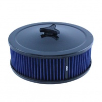 Black Air Cleaner 9" Wide x 3" Tall Holley Edelbrock Carburettor Blue Element