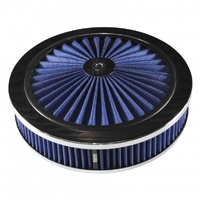 Extraflow Blue Chrome Air Cleaner Filter 9"x 2" Assy fit Stromberg 2-5/16" Base