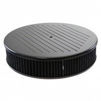 Black Ball Milled Aluminium Air Cleaner 14" x 3" Holley Edelbrock Black Filter