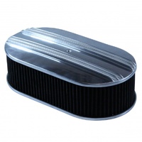 Oval Dual Centre Finned Air Cleaner 15" x 4" Holley Edelbrock Quadrajet Carter