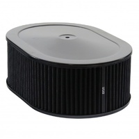 Oval Black Steel Air Cleaner 12" x 4" Holley Edelbrock Quadrajet Black Filter