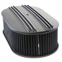 Oval Black Dual Centre Finned Air Cleaner 15" x 4" Holley Edelbrock Quadrajet