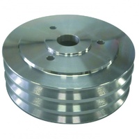 Pulley Crankshaft Triple Groove Swp Polished Alloy Big Block Chevrolet 396-454