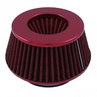 Filter Conical Short 76-89-101mm Neck Red Cotton Washable Reusable High Flow