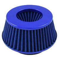 Filter Conical Short 76-89-101mm Neck Blue Cotton Washable Reusable High Flow