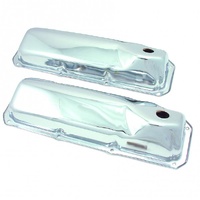 Valve Covers Chrome Ford Cleveland V8 302-351-400 OEM Height Baffled-pr