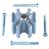 Aluminum Universal Fan Spacer 2" Thick 5/8" Pilot With Bolts, Washers - Machined