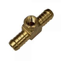 Brass Fuel Pressure Gauge Fitting 1/2" (12.7mm) Male Hose to 1/8" (8.4mm) NPT