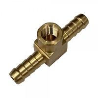 Brass Fuel Pressure Gauge Fitting 3/8" (9.5mm) Male Hose to 1/8" (8.4mm) NPT