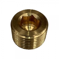 Brass Internal Hex Plug 1" (30.3mm) BSP Thread