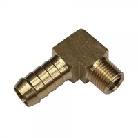 Brass Male Elbow Tail Fitting 1/2" (12.7mm) Hose Tube End to X 1/4" (13.2mm) BSP