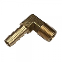 Brass Male Elbow Tail Fitting 5/16" (7.9mm) Hose Tube End to X 3/8" (16.7mm) BSP