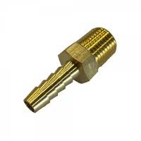 Brass Male Tail Fitting 1/4" (6.3mm) Hose Tube End to 3/8" (16.7mm) BSP Thread