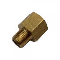 Brass Reducing Hex Adaptor 3/8" (15mm) Female to 1/8" (9.7mm) Male BSP Thread