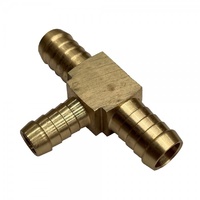 Brass Reducing Tee 5/8" (15.9mm) x 5/8" (15.9mm) to 1/2" (12.7mm) Hose Tube End