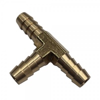 3-Way Brass Tee Piece 5/16" (7.9mm) Barbed Hose Tube Ends