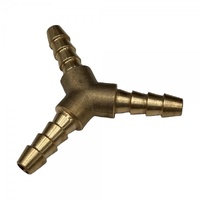 Brass 3-Way Y Shape Tail Piece 1/4" (6.3mm) Barbed Hose Tube Ends