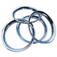 Chrome Wheel Trim Rings Beauty (Band) 15" set 4. Steel Chrome Finish Band Ring